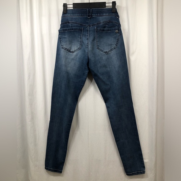 Democracy Absolution Booty Lift Jegging Blue Denim Stretch Distressed Size 4 - Picture 15 of 16